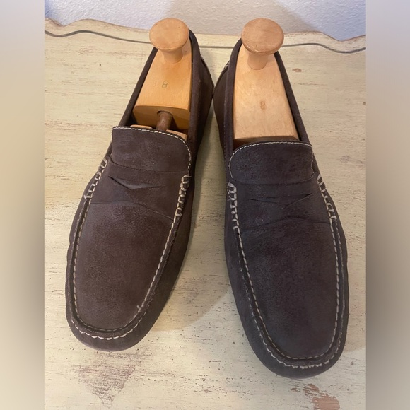 Donald J. Pliner Other - DONALD J. PLINER Made in Italy Nubuck Penny Vamp Driving Loafer in Brown 10 $265